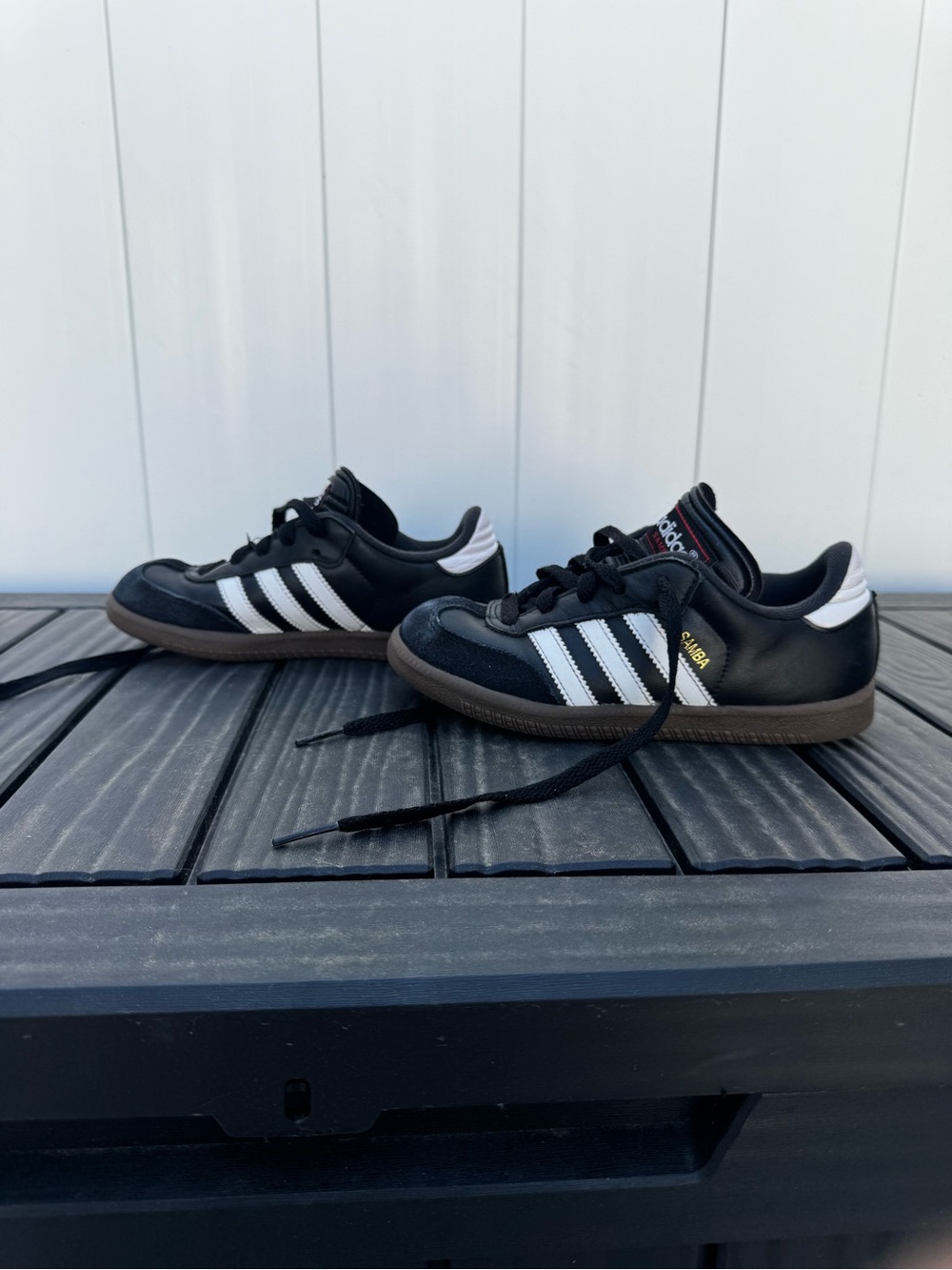 adidas Black White Samba Leather Sneakers